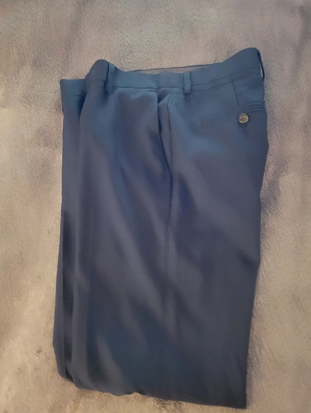 Haggar Premium Comfort Slim Fit Blue Dress Pants Flat Front 29 x 30
